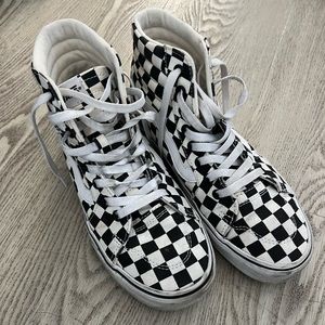 Checkered high top Vans size 8.5